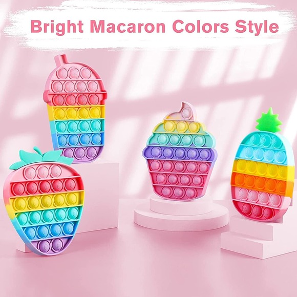 4 Pack Macaron Mini Pop Easter Pack Fidget Small Toys, Cute Fidget Popper Toy - Picture 3 of 7